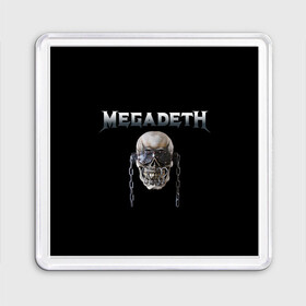 Магнит 55*55 с принтом Megadeth в Курске, Пластик | Размер: 65*65 мм; Размер печати: 55*55 мм | Тематика изображения на принте: megadeth | rock | trash metal | мега | мегадетх | метал | рок