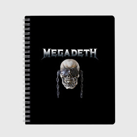 Тетрадь с принтом Megadeth в Курске, 100% бумага | 48 листов, плотность листов — 60 г/м2, плотность картонной обложки — 250 г/м2. Листы скреплены сбоку удобной пружинной спиралью. Уголки страниц и обложки скругленные. Цвет линий — светло-серый
 | megadeth | rock | trash metal | мега | мегадетх | метал | рок
