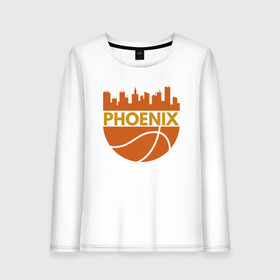 Женский лонгслив хлопок с принтом Phoenix в Курске, 100% хлопок |  | basketball | mvp | nba | phoenix | sport | streetball | suns | аризона | баскетбол | игра | крис пол | мяч | нба | санс | спорт | стритбол | тренер | финикс | чемпион