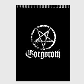 Скетчбук с принтом Gorgoroth в Курске, 100% бумага
 | 48 листов, плотность листов — 100 г/м2, плотность картонной обложки — 250 г/м2. Листы скреплены сверху удобной пружинной спиралью | blackmetal | gorgoroth | metal | rock | блэк метал | горгоротх | группы | рок | роцк