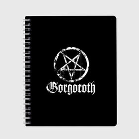 Тетрадь с принтом Gorgoroth в Курске, 100% бумага | 48 листов, плотность листов — 60 г/м2, плотность картонной обложки — 250 г/м2. Листы скреплены сбоку удобной пружинной спиралью. Уголки страниц и обложки скругленные. Цвет линий — светло-серый
 | blackmetal | gorgoroth | metal | rock | блэк метал | горгоротх | группы | рок | роцк