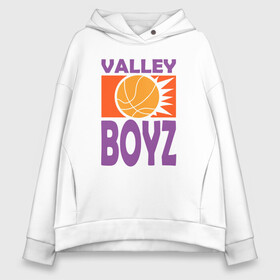 Женское худи Oversize хлопок с принтом Valley Boyz в Курске, френч-терри — 70% хлопок, 30% полиэстер. Мягкий теплый начес внутри —100% хлопок | боковые карманы, эластичные манжеты и нижняя кромка, капюшон на магнитной кнопке | Тематика изображения на принте: basketball | mvp | nba | phoenix | sport | streetball | suns | аризона | баскетбол | игра | крис пол | мяч | нба | санс | спорт | стритбол | тренер | финикс | чемпион