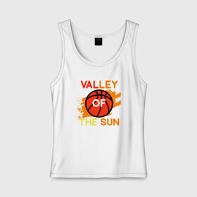 Женская майка хлопок с принтом Valley Of The Sun в Курске, 95% хлопок, 5% эластан |  | basketball | mvp | nba | phoenix | sport | streetball | suns | аризона | баскетбол | игра | крис пол | мяч | нба | санс | спорт | стритбол | тренер | финикс | чемпион