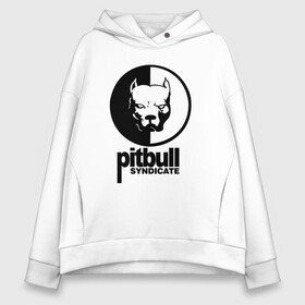 Женское худи Oversize хлопок с принтом PITBULL SYNDICATE | ПИТБУЛЬ в Курске, френч-терри — 70% хлопок, 30% полиэстер. Мягкий теплый начес внутри —100% хлопок | боковые карманы, эластичные манжеты и нижняя кромка, капюшон на магнитной кнопке | america | animals | pitbull | pitbull syndicate | sport | usa | америка | животные | питбуль | питбуль синдикат | питбультерьер | собаки | спорт | сша