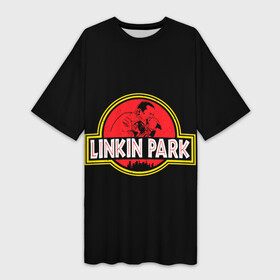 Платье-футболка 3D с принтом LP x JP в Курске,  |  | alternative | linkin park | metall | music | rock | альтернатива | линкин парк | металл | музыка | парк юрского периода | рок