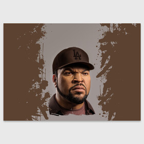 Поздравительная открытка с принтом Ice Cube | Айс Куб (Z) в Курске, 100% бумага | плотность бумаги 280 г/м2, матовая, на обратной стороне линовка и место для марки
 | ice cube | oshea jackson | rap | айс куб | айс кьюб | реп | репер | рэпер | хип хоп