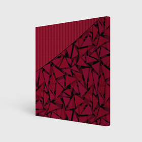 Холст квадратный с принтом Красный комбинированный узор  в Курске, 100% ПВХ |  | абстрактный | в полоску | геометрический | красный | полосатый | современный
