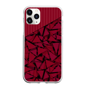 Чехол для iPhone 11 Pro Max матовый с принтом Красный комбинированный узор  в Курске, Силикон |  | абстрактный | в полоску | геометрический | красный | полосатый | современный