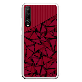 Чехол для Honor P30 с принтом Красный комбинированный узор  в Курске, Силикон | Область печати: задняя сторона чехла, без боковых панелей | абстрактный | в полоску | геометрический | красный | полосатый | современный