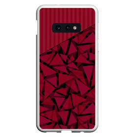 Чехол для Samsung S10E с принтом Красный комбинированный узор  в Курске, Силикон | Область печати: задняя сторона чехла, без боковых панелей | абстрактный | в полоску | геометрический | красный | полосатый | современный