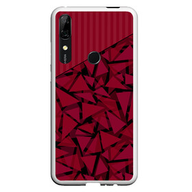 Чехол для Honor P Smart Z с принтом Красный комбинированный узор  в Курске, Силикон | Область печати: задняя сторона чехла, без боковых панелей | абстрактный | в полоску | геометрический | красный | полосатый | современный