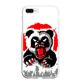 Чехол для iPhone 7Plus/8 Plus матовый с принтом Злая Кровавая Панда в Курске, Силикон | Область печати: задняя сторона чехла, без боковых панелей | animal | beast | blood | fire | monster | panda | животные | звери | зубы | кровь | монстр | огонь | панда | хищник