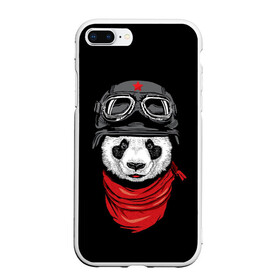 Чехол для iPhone 7Plus/8 Plus матовый с принтом Панда Танкист  в Курске, Силикон | Область печати: задняя сторона чехла, без боковых панелей | animal | funny | panda | военный | животные | звери | милые | очки | панда | прикол | хипстер