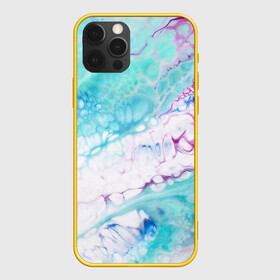 Чехол для iPhone 12 Pro с принтом Цветная морская пена в Курске, силикон | область печати: задняя сторона чехла, без боковых панелей | абстракция | волна | море | мрамор | пена | пузыри