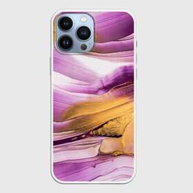 Чехол для iPhone 13 Pro Max с принтом Наслоение красок в Курске,  |  | fluid art | абстракция | золото | краска | полосы | слои