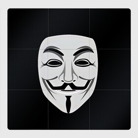 Магнитный плакат 3Х3 с принтом Guy Fawkes в Курске, Полимерный материал с магнитным слоем | 9 деталей размером 9*9 см | Тематика изображения на принте: белый | бородка | гай фокс | лицо | маска | усы | черный
