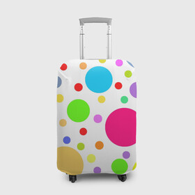 Чехол для чемодана 3D с принтом Polka dot в Курске, 86% полиэфир, 14% спандекс | двустороннее нанесение принта, прорези для ручек и колес | dotted | в горошек | зелёный | красный | разноцветный | синий | узор