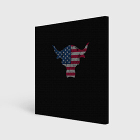 Холст квадратный с принтом The Bull в Курске, 100% ПВХ |  | Тематика изображения на принте: америка | белый | бык | звёзды | красный | полоски | рога | флаг