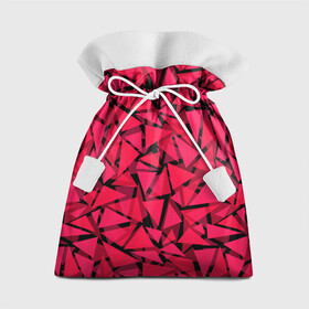 Подарочный 3D мешок с принтом Красно-черный полигональный в Курске, 100% полиэстер | Размер: 29*39 см | Тематика изображения на принте: абстрактный | алый | геометрический | детский | красный | молодежный | современный | текстура | треугольники | узор