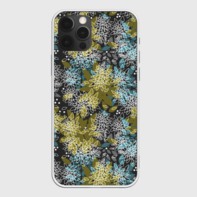 Чехол для iPhone 12 Pro Max с принтом Черно оливковый цветочный  в Курске, Силикон |  | абстрактный | детский | молодежный | популярный | современный | текстура | узор | цветочный