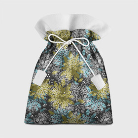 Подарочный 3D мешок с принтом Черно оливковый цветочный  в Курске, 100% полиэстер | Размер: 29*39 см | абстрактный | детский | молодежный | популярный | современный | текстура | узор | цветочный