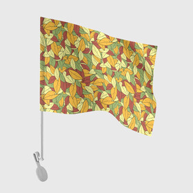 Флаг для автомобиля с принтом Яркие осенние листья в Курске, 100% полиэстер | Размер: 30*21 см | желтые | зеленые | золотая | красные | листья | осенний | осень | яркие