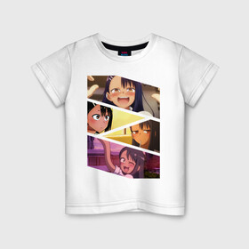 Детская футболка хлопок с принтом Нагаторо манга в Курске, 100% хлопок | круглый вырез горловины, полуприлегающий силуэт, длина до линии бедер | anime | nagatoro | аниме | нагаторо | не издевайся надо мной
