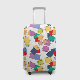 Чехол для чемодана 3D с принтом Ретро  узор-заплатки.  в Курске, 86% полиэфир, 14% спандекс | двустороннее нанесение принта, прорези для ручек и колес | деревенский | детский | для малышей | заплатки | пэчворк | разноцветный узор | ретро