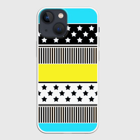 Чехол для iPhone 13 mini с принтом Неоновый яркий полосатый узор в Курске,  |  | Тематика изображения на принте: звезды | комбинированный узор | лоскуты | неон | неоновый | полосатый узор | пэчворк | яркий принт