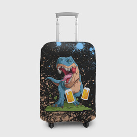 Чехол для чемодана 3D с принтом Пивозавр - Краска в Курске, 86% полиэфир, 14% спандекс | двустороннее нанесение принта, прорези для ручек и колес | dinosaur | pivo | pivozavr | взрыв | динозавр | краска | прикол