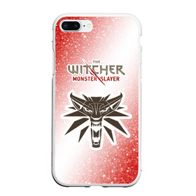 Чехол для iPhone 7Plus/8 Plus матовый с принтом The Witcher Monster Slayer - Noise в Курске, Силикон | Область печати: задняя сторона чехла, без боковых панелей | game | games | hunt | logo | monster | slayer | the | wild | witcher | ведьмак | дикая | игра | игры | лого | охота | охотник на монстров | шум