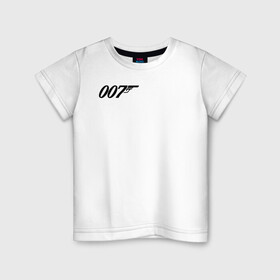 Детская футболка хлопок с принтом 007 лого в Курске, 100% хлопок | круглый вырез горловины, полуприлегающий силуэт, длина до линии бедер | Тематика изображения на принте: 007 | bond | james bond | no time to die | бонд | джеймс бонд | кино | не время умирать