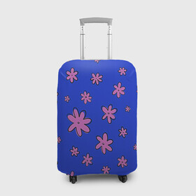 Чехол для чемодана 3D с принтом Цветочки рисованные в Курске, 86% полиэфир, 14% спандекс | двустороннее нанесение принта, прорези для ручек и колес | fashion | flower | девушкам | детская | детям | мода | ромашки | фэшн | цветок | цветочки | цветы