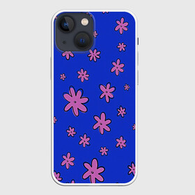 Чехол для iPhone 13 mini с принтом Цветочки рисованные в Курске,  |  | fashion | flower | девушкам | детская | детям | мода | ромашки | фэшн | цветок | цветочки | цветы
