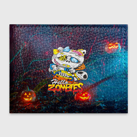 Обложка для студенческого билета с принтом Hello Zombies в Курске, натуральная кожа | Размер: 11*8 см; Печать на всей внешней стороне | hello kitty | hello zombies | зомбак | зомби | китти | ужасы | хеллоуин | хэллоуин