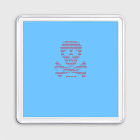 Магнит 55*55 с принтом DDOS attack в Курске, Пластик | Размер: 65*65 мм; Размер печати: 55*55 мм | anonymous | blue screen of death | анонимусы | атака | дудос | красный | мем | синий | череп