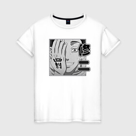 Женская футболка хлопок с принтом Токийские Мстители Ханма в Курске, 100% хлопок | прямой крой, круглый вырез горловины, длина до линии бедер, слегка спущенное плечо | shuuji hanma | вальхалла | свастика | сюдзи | ханма