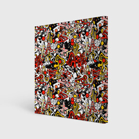 Холст квадратный с принтом Абстрактный разноцветный узор в Курске, 100% ПВХ |  | абстрактный | граффити | желтый | красный | мазня | молодежный | популярный | разноцветный | рисунок | современный | черный