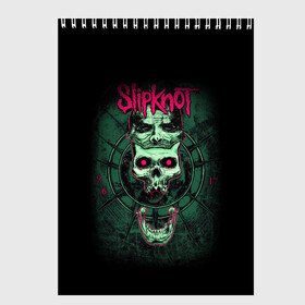 Скетчбук с принтом SLIPKNOT в Курске, 100% бумага
 | 48 листов, плотность листов — 100 г/м2, плотность картонной обложки — 250 г/м2. Листы скреплены сверху удобной пружинной спиралью | Тематика изображения на принте: art | band | corey | grunge | iowa | metal | music | punk | rdsplknt | rock | slipknot | taylor | usa | группа | джои | кори | металл | мик | музыка | панк | петля | рок | сид | слипнот | тэйлор | шон