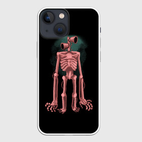 Чехол для iPhone 13 mini с принтом Сиреноголовый Скелет в Курске,  |  | forest | games | monster | night | siren head | детям | игры | лес | монстр | надпись | ночь | сирена | сиреноголовый | скелет | солнце | страшилка | текст | темно | туман | ужастик | хоррор