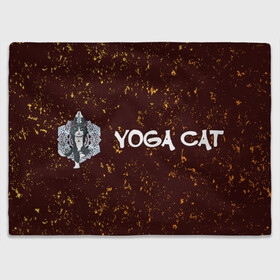 Плед 3D с принтом Кошачья Йога - Гранж в Курске, 100% полиэстер | закругленные углы, все края обработаны. Ткань не мнется и не растягивается | cat | cats | yoga | гранж | дзен | инь | йога | кот | коты | кошачья | кошка | кошки | намасте | практика | расслабление | хамса | янь