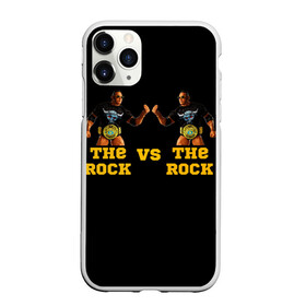 Чехол для iPhone 11 Pro Max матовый с принтом The ROCK VS The ROCK в Курске, Силикон |  | versus | двойники | дуэйн джонсон | жёлтый | пояс | скала против скалы | чёрный