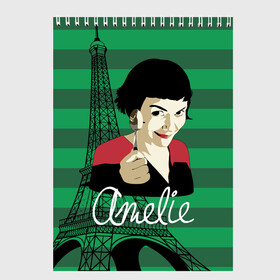 Скетчбук с принтом Amelie в Курске, 100% бумага
 | 48 листов, плотность листов — 100 г/м2, плотность картонной обложки — 250 г/м2. Листы скреплены сверху удобной пружинной спиралью | amelie | eiffel tower | french comedy | holding a spoon | paris | the fabulous destiny of amelie poulain | амели | держит ложку | комедия | невероятная судьба амели пулен | париж | романтическая | французская | эйфелева башня