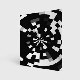 Холст квадратный с принтом Черно-белый фон иллюзии в Курске, 100% ПВХ |  | абстрактный | геометрический | дизайн | иллюзия | кривая | линии | пиксель | текстура | узор