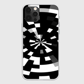 Чехол для iPhone 12 Pro Max с принтом Черно-белый фон иллюзии в Курске, Силикон |  | абстрактный | геометрический | дизайн | иллюзия | кривая | линии | пиксель | текстура | узор