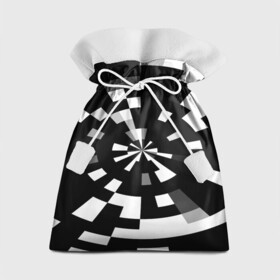 Подарочный 3D мешок с принтом Черно-белый фон иллюзии в Курске, 100% полиэстер | Размер: 29*39 см | Тематика изображения на принте: абстрактный | геометрический | дизайн | иллюзия | кривая | линии | пиксель | текстура | узор