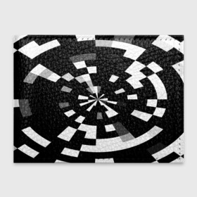 Обложка для студенческого билета с принтом Черно-белый фон иллюзии в Курске, натуральная кожа | Размер: 11*8 см; Печать на всей внешней стороне | абстрактный | геометрический | дизайн | иллюзия | кривая | линии | пиксель | текстура | узор
