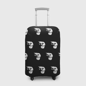 Чехол для чемодана 3D с принтом Dark trollface в Курске, 86% полиэфир, 14% спандекс | двустороннее нанесение принта, прорези для ручек и колес | creepypasta | scary | мем | мрак | троллфейс