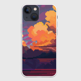 Чехол для iPhone 13 mini с принтом Закат на море в Курске,  |  | 8 bit | 8 бит | игры | пейзаж | пиксель арт