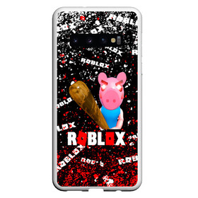 Чехол для Samsung Galaxy S10 с принтом Roblox piggy/Свинка Пигги. в Курске, Силикон | Область печати: задняя сторона чехла, без боковых панелей | Тематика изображения на принте: game | roblox | roblox piggy свинка пигги | блок | игра | игрушка | лего | персонажи | персонажи из кубиков | роблокс | робот